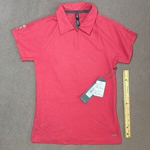 NWT Lija‎ Womens SIze XS Pink Short Sleeved Golf Tennis Performance Polo Shirt